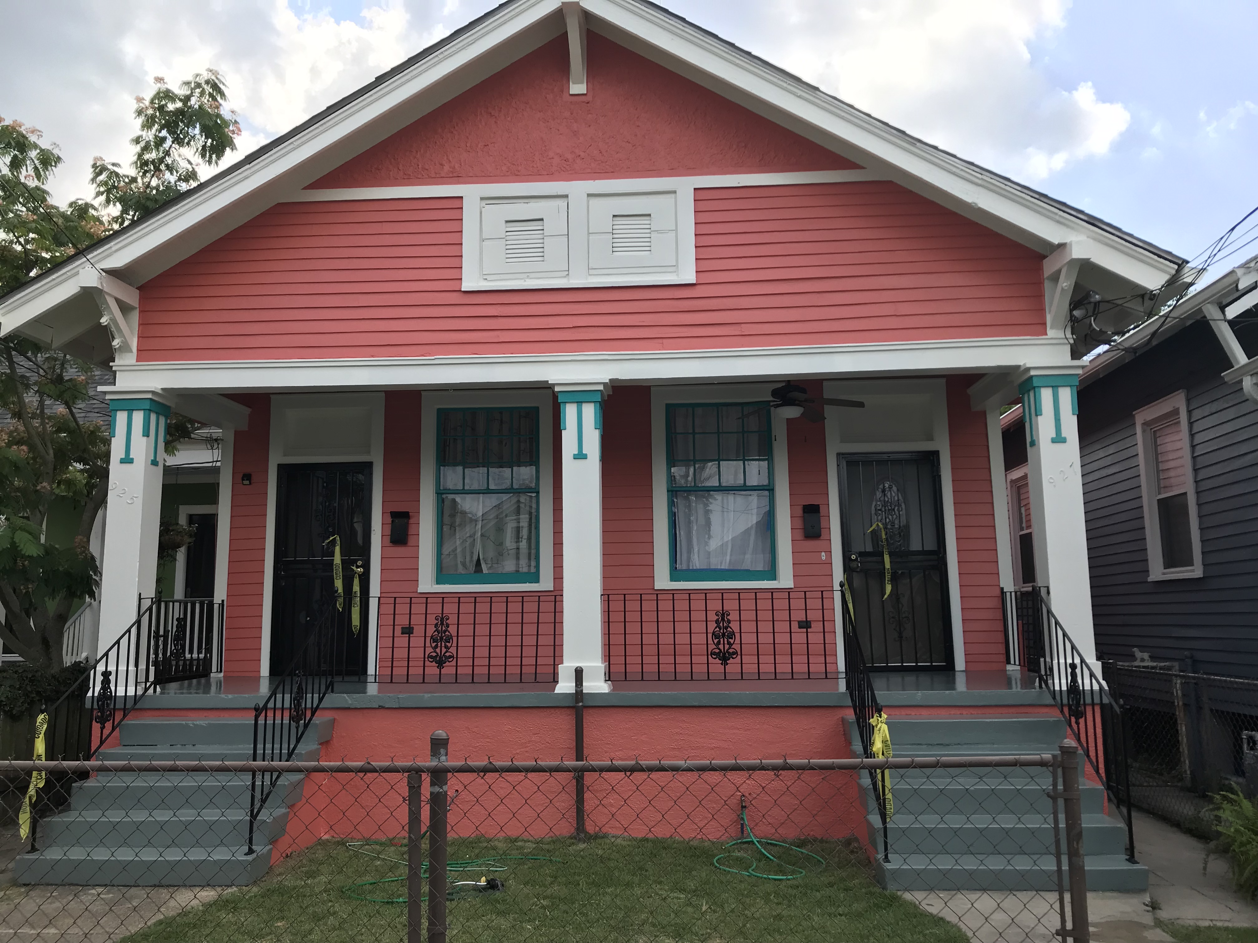 Coral NOLA double shotgun house