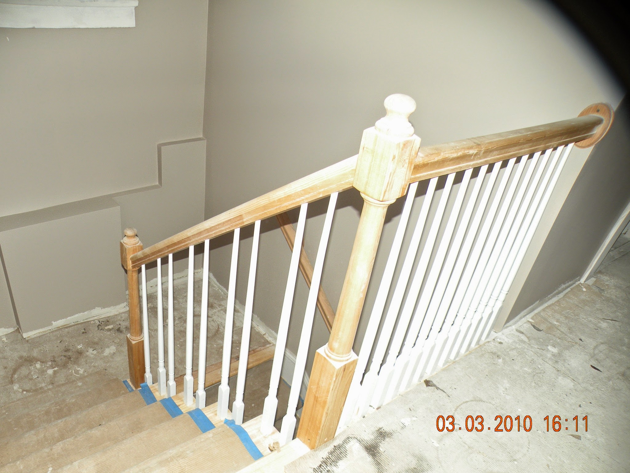 Interior staircase railing