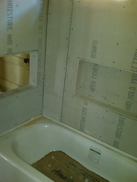 Bathroom with cement board